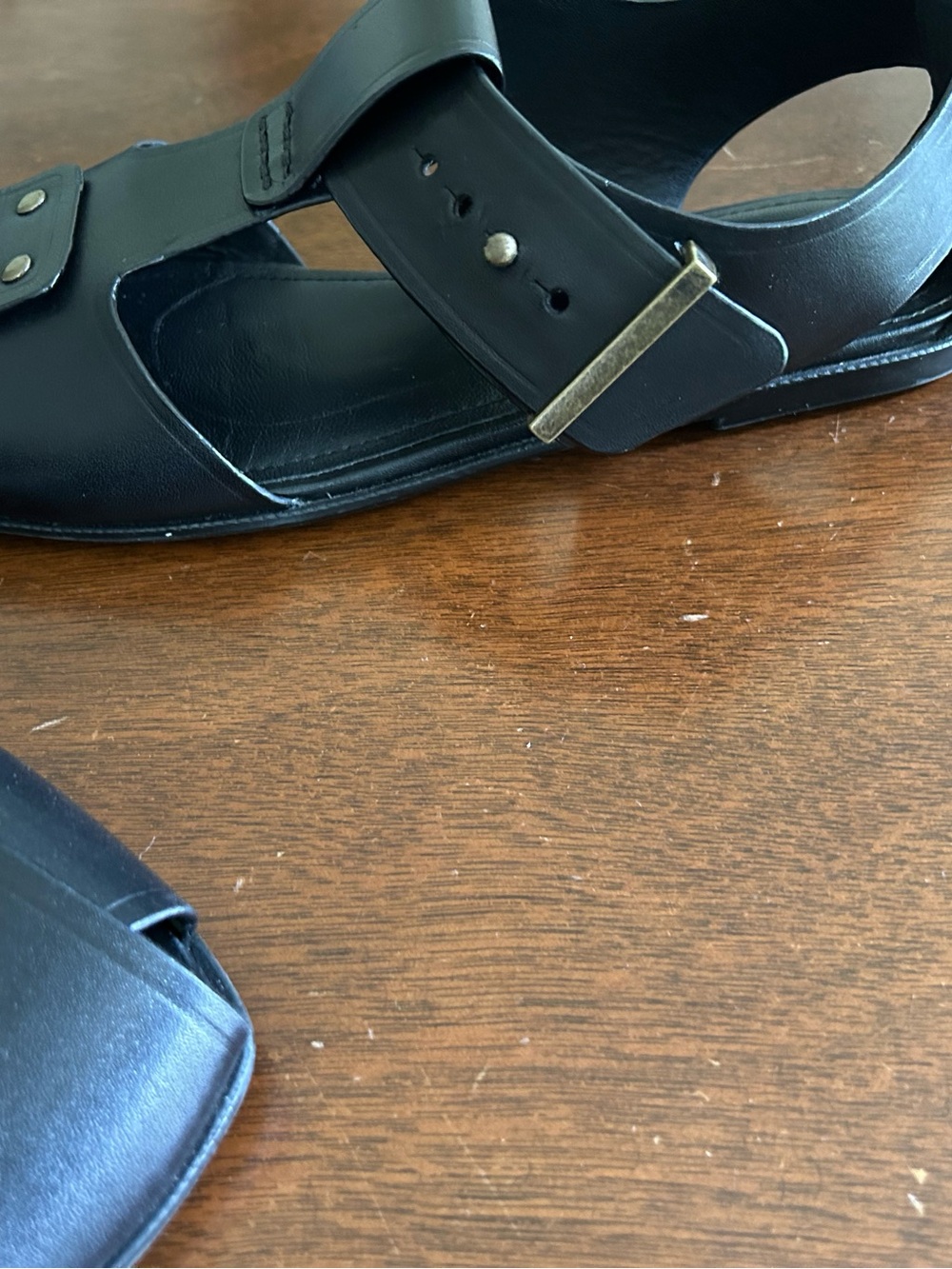 ZARA Women’s Black Leather Fisherman Sandals - Picture 3 of 6